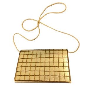 Vintage Gold Beaded Clutch Evening Bag Formal Wedding Prom Y2K